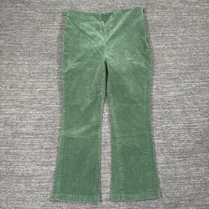 Tuckernuck Ashford Corduroy Pants Women 2XL Green Side Zip Crop Academia Preppy